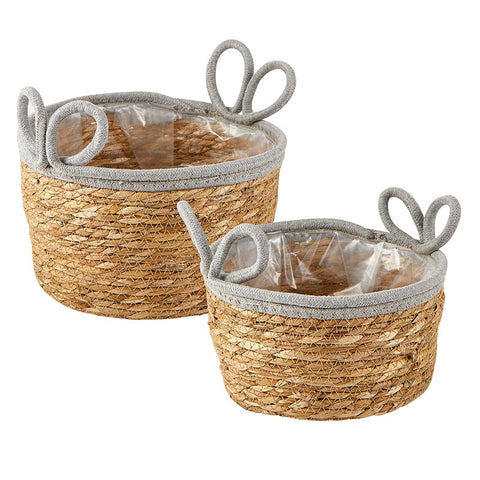 Grey Handle Basket Set of 2