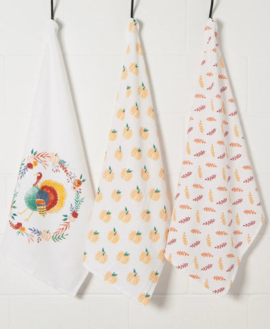 Harvest Turkey Floursack Set of 3