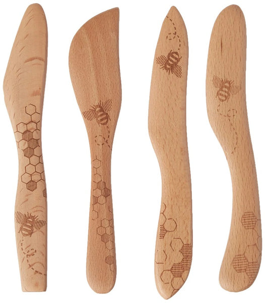 Bee Wood Spreader Set of 4