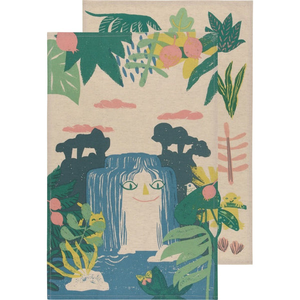 Cat / Waterfall Towel Set of 2
