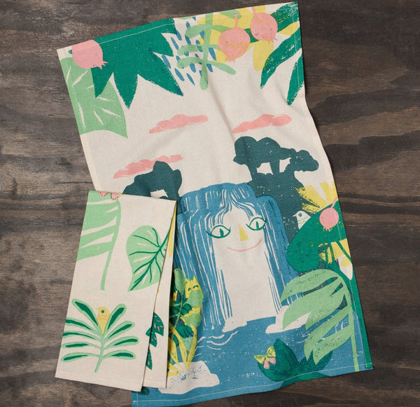 Cat / Waterfall Towel Set of 2