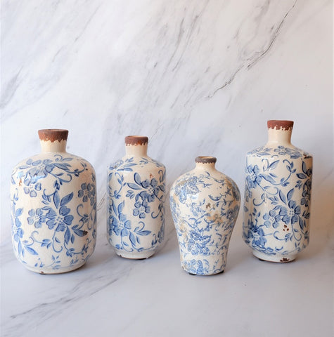 Blue + White Bottle Vases