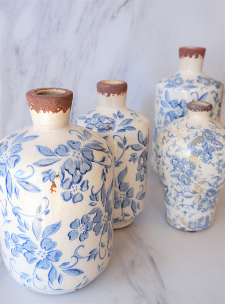 Blue + White Bottle Vases