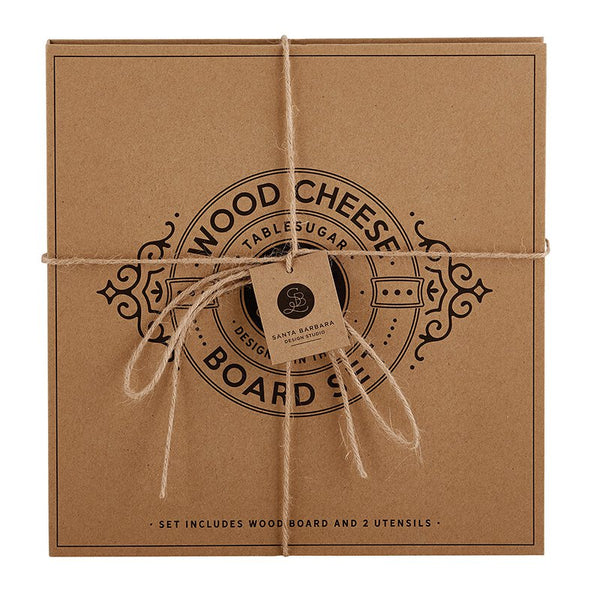 Wood Paddle Board + Cheese Knife Set